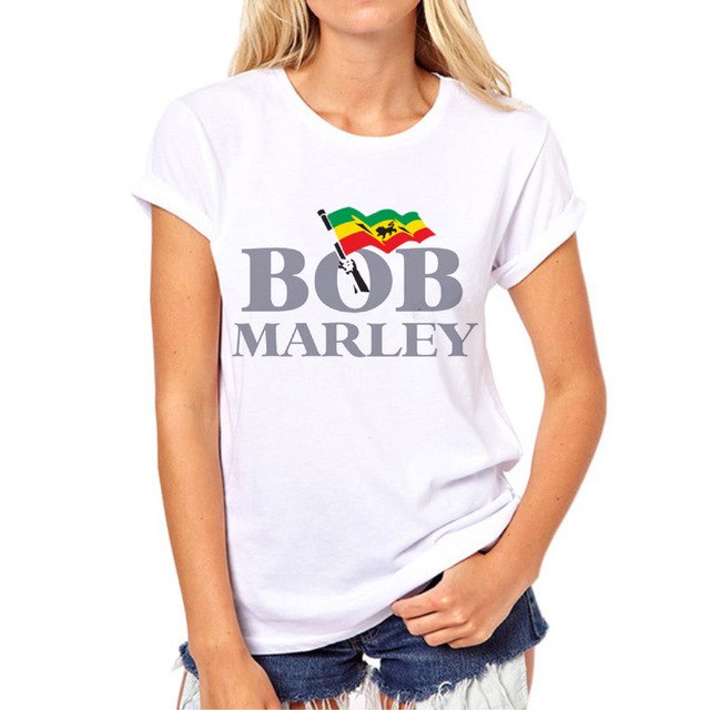 New Fashion Bob Marley rock music women t shirt