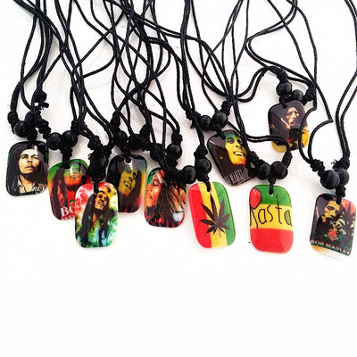 10 pieces Bob Marley resin necklaces unisex