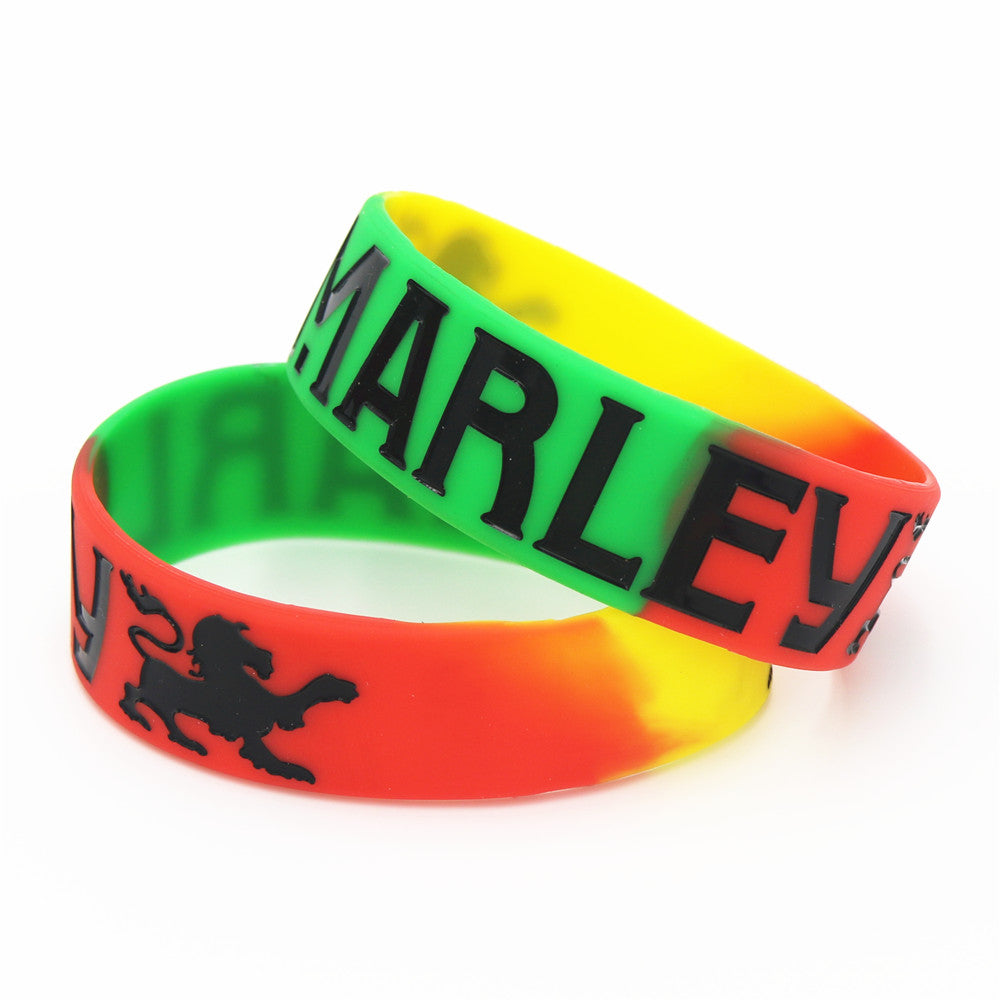 1PC 1" Wide BOB Marley Silicone Wristband