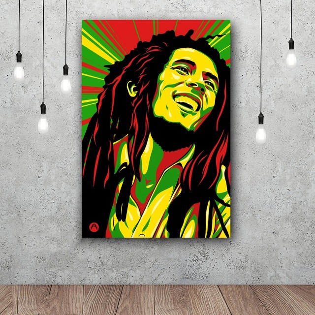 Bob Marley Art Silk Fabric Poster Wall Decor