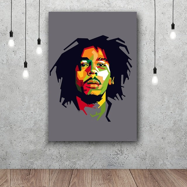 Bob Marley Art Silk Fabric Poster Wall Decor