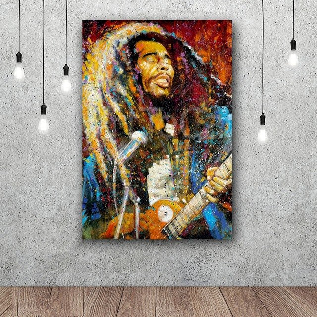 Bob Marley Art Silk Fabric Poster Wall Decor