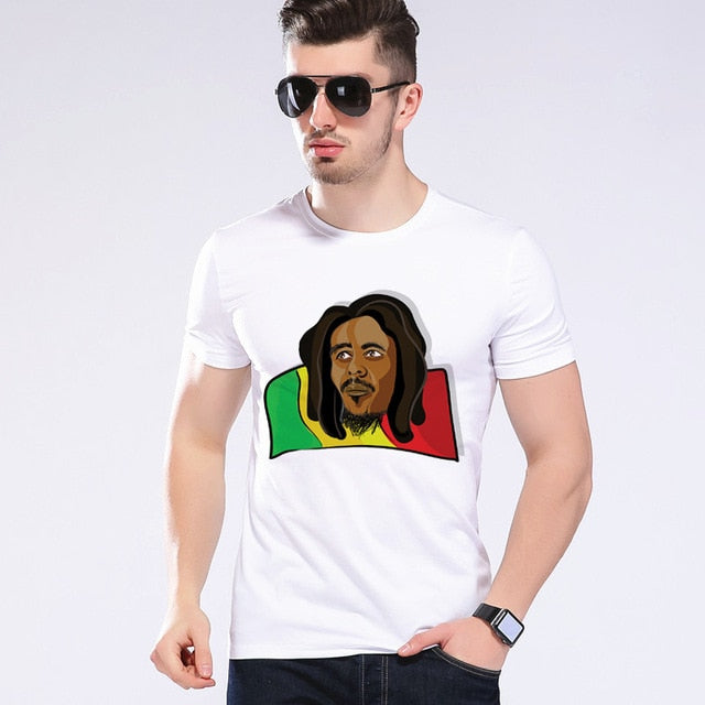 Summer Funny Style Men Tees Bob Marley