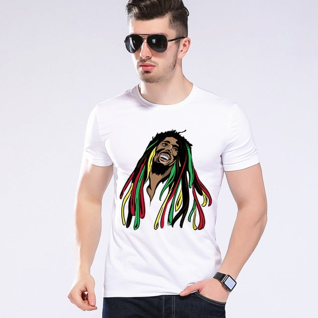 Summer Funny Style Men Tees Bob Marley