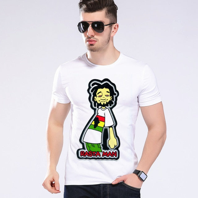 Summer Funny Style Men Tees Bob Marley