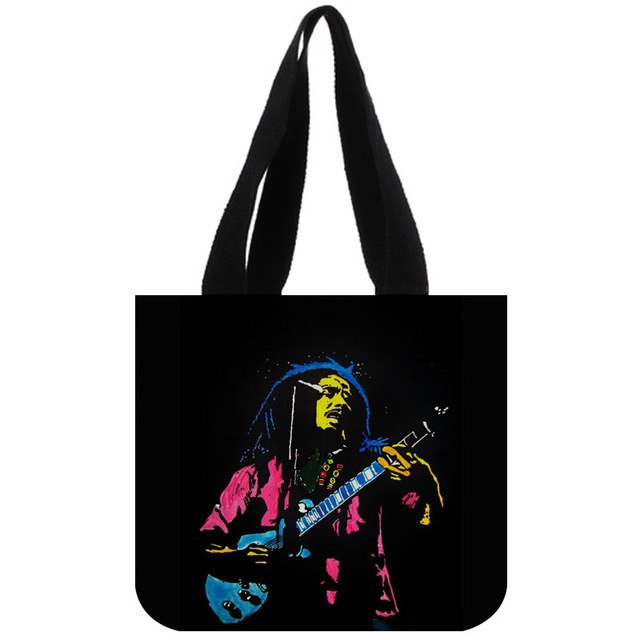 Custom Bob Marley print canvas tote bag