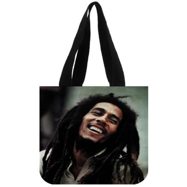 Custom Bob Marley print canvas tote bag