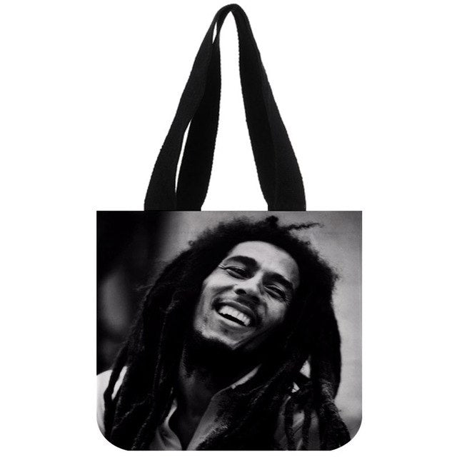 Custom Bob Marley print canvas tote bag