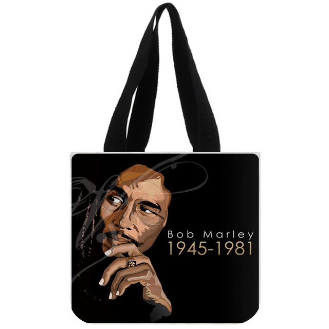 Custom Bob Marley print canvas tote bag