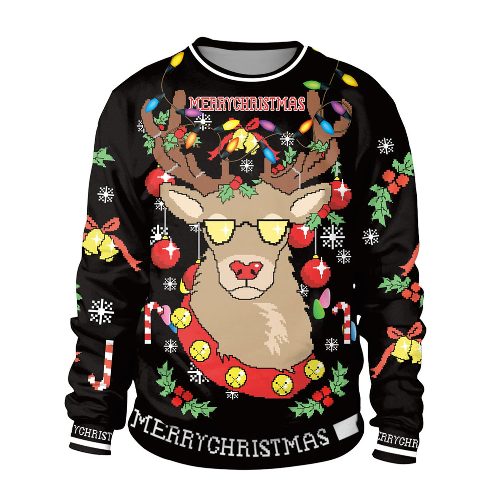 Print Sweatshirts Christmas reindeer numbers Rock